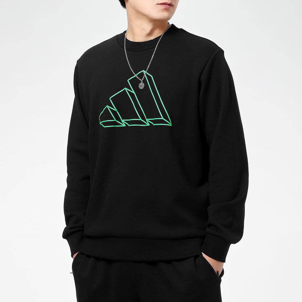 adidas Sweatshirts Men's Black Crew Neck Moderate Regular GQ6200