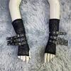 Adjustable Rock Style Lace Arm Protector With Embellished Design For Wrist Support And Stylish Defense