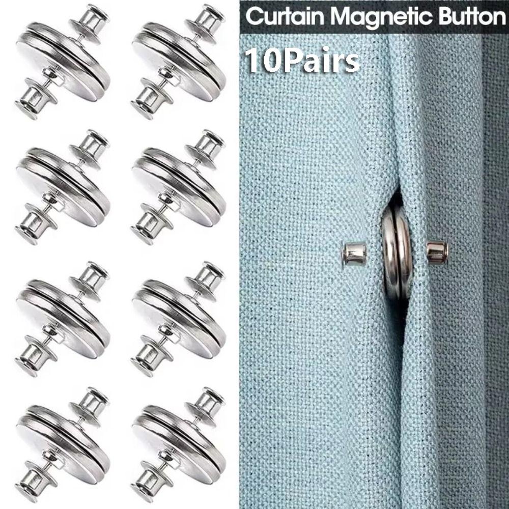 10Pairs Detachable Magnetic Button Clips Strong Magnetic Magnetic Buckle Tie-backs  Window Screen