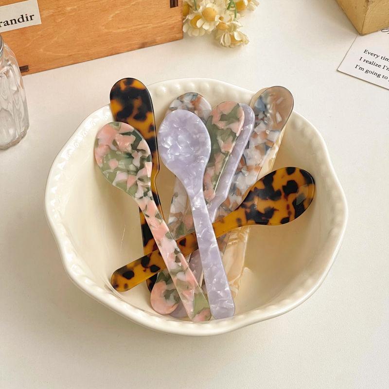1Set Retro Dessert Knife Spoon Jam Butter Knife Tableware Plastic Spoon Lovely Photography Props Kitchen Tableware Set