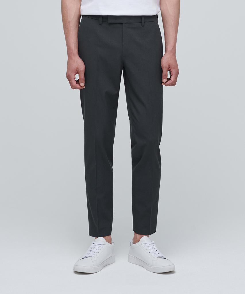 MUSINSA STANDARD Skinny Hidden Elastic Waist Crop Slacks [Gray]