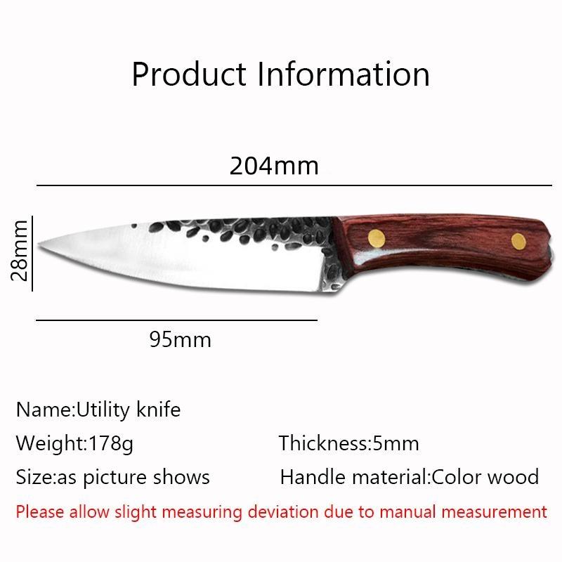 Stainless Steel Kitchen Boning Knife Handmade Fishing Knife Meat Cleaver Cutter Butcher Knife Cutter