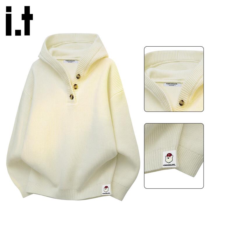 :CHOCOOLATEit Men's Loose Fit Hooded Knit Sweater