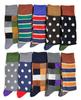 Premium Pop Cotton Blend [box408] Men's Socks, Design, 10-Pair Set,