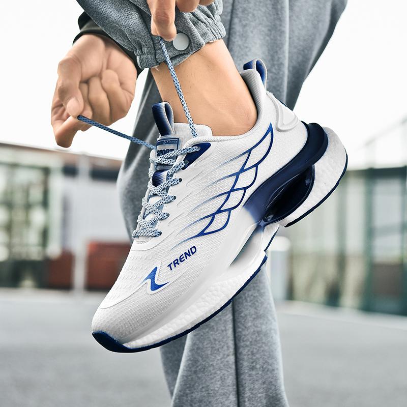 Soft sole sports shoes men's shoes Summer breathable popcorn soft sole carbon plate professional running shoes for men