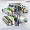 Kitchen Cabinet Corner Pull-out Basket Full Pull-out Aluminum Alloy Open Door Corner