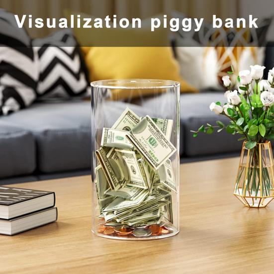 Nietłukliwa Przezroczysta Skarbonka Kreatywna DIY Akrylowa Skarbonka