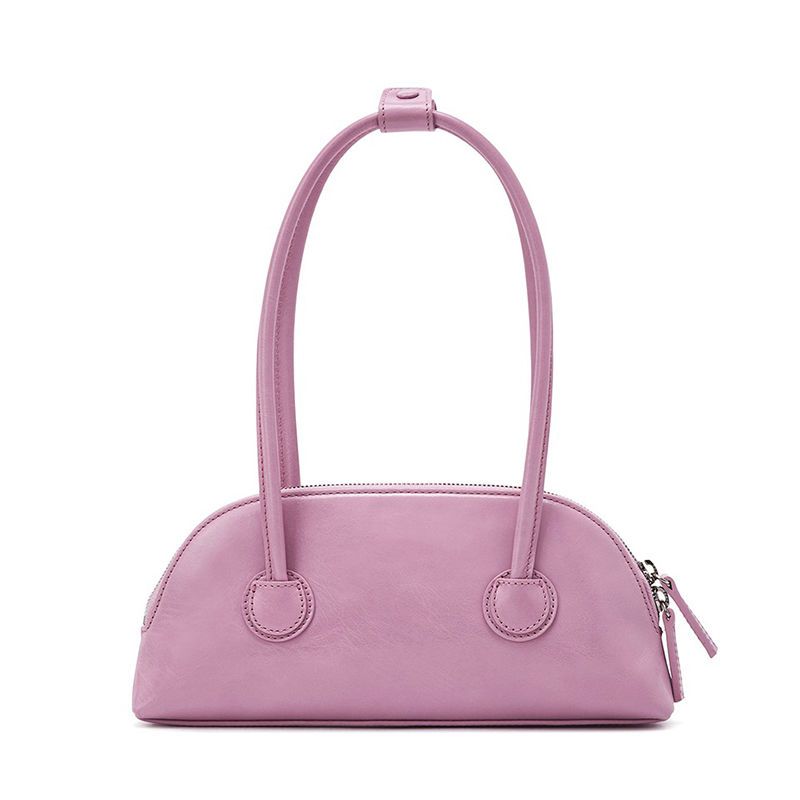 

Дизайнерская женская сумка-палка из кожи с масляным воском, карамельного цвета, ретро-сумка на одно плечо через подмышку розовый