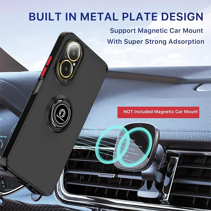 Armor Funda for Realme C67 4G Case Magnetic Metal Ring Stand Holder Cover for OPPO Realmi C67 C 67 RealmeC67 4G Matte Hard Coque