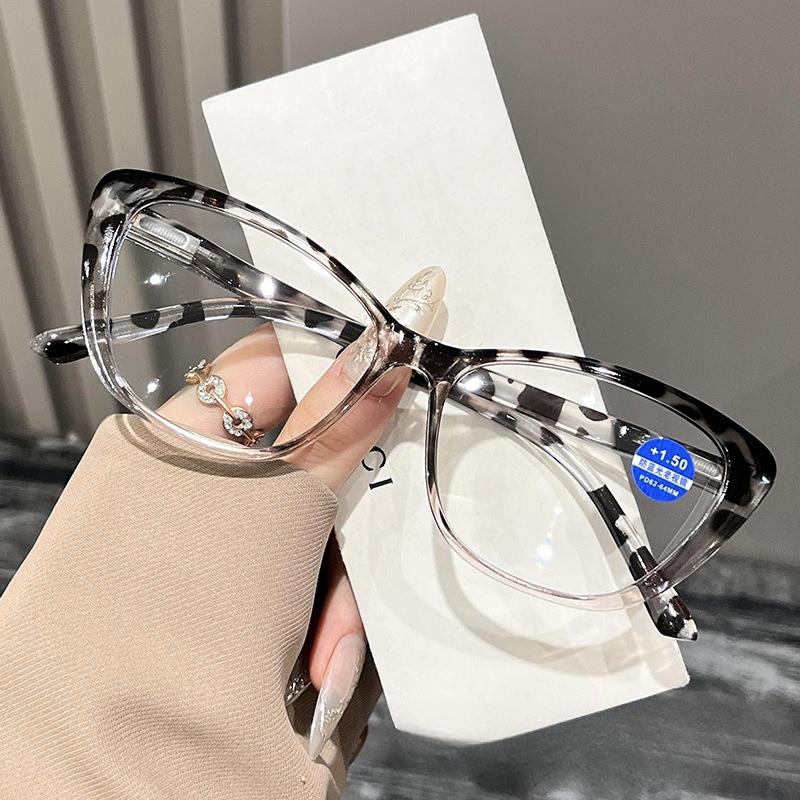 

0~+4.0 Очки для пресбиопии «кошачий глаз» Нейтральные очки с защитой от синего света HD Пружинные дужки очков Очки, идеально формирующие лицо 4 чёрный