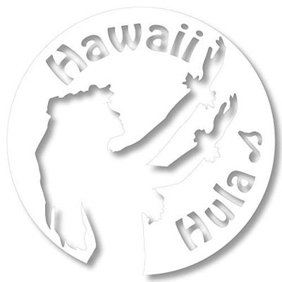 Nc-smile Hawaiian Sticker Hula Girl Hula Hawaii 11cm (White)