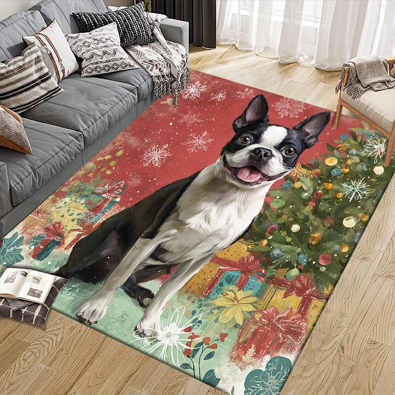 Christmas Dog Home Sofa Decoration for Living Room & Bedroom, Non‑Slip Play Flannel Floor Mat for Game Room