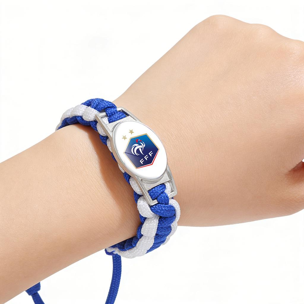 Qatar World Cup Woven Bracelet, Time Gem Team Logo Paracord Fan Support