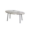 Coffee Table Ellipse Black Metal Leg Double Gold Cream