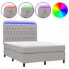 VidaXL Bed Slat Base with Mattress and LED, Upholstered Bed, Double Bed, Adult Bed for Interior Bedroom, 3135117