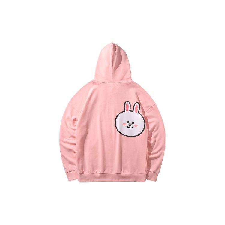 Li Ning X Line Friends Collaboration Casual Loose Hoodie Unisex hoodies Pink AWDQB00-2