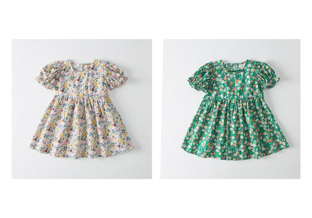 Korean Girls' Heart Cut-Out Floral Cotton Dress - Summer 2026 Collection