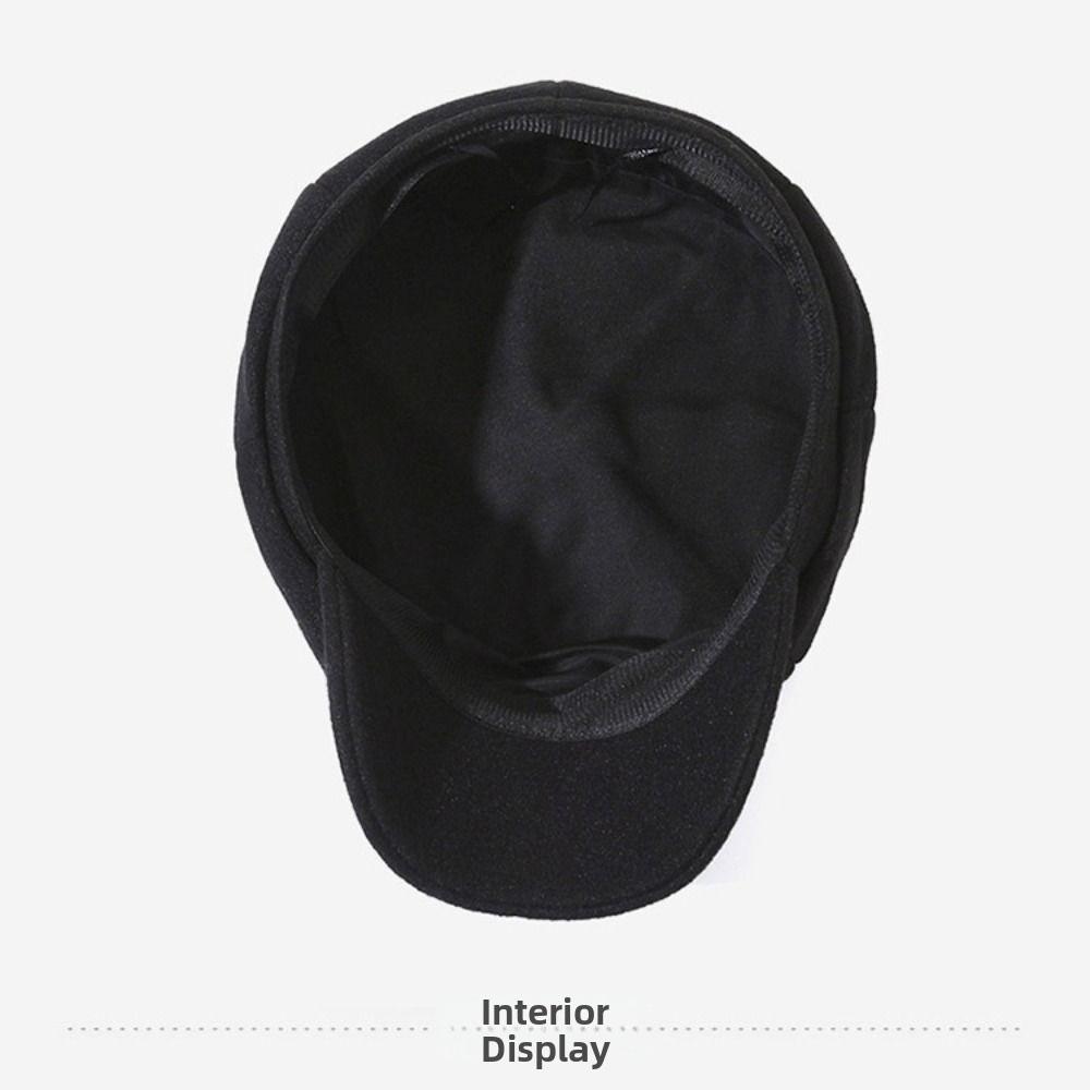 Adjustable Strap Newsboy Cap Woolen Fabric Beret Hat Vintage Octagonal Cap Autumn Winter