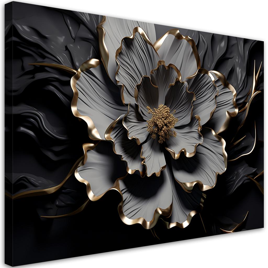 Canvas Print, Abstract Lotus Flower Glamour AI
