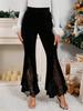 Europäische & Amerikanische High-Waist Spitze Samt Schlaghosen