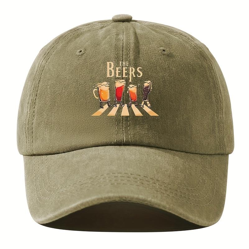 Men's "THE BEERS" Baseball Cap | Retro Washed Adjustable for Fishing Hip-Hop & Outdoor