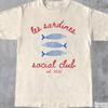Les Sardines Social Club T-Shirt, Tinned Fish Tee, Portugal Travel Gift, Vintage Sardine Coastal Aesthetic Fish Shirt, Unisex