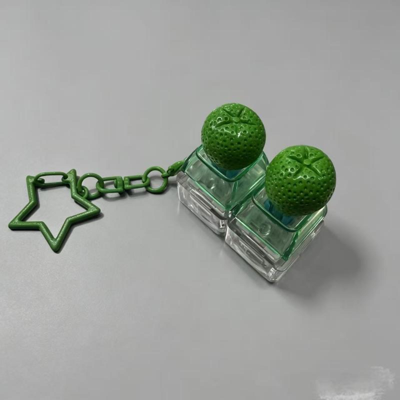 Fruit Keycap Stress Relief Clicker Keychain Mini Vegetable Pendant Keyboard Button Keyring Decompress Fingertip Keyring