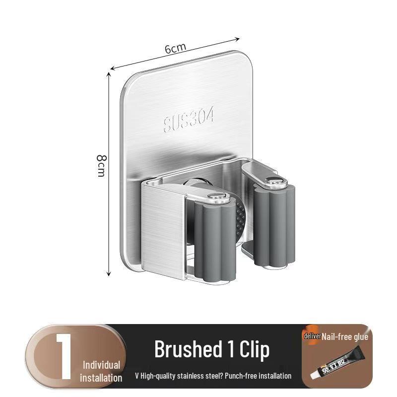 Настенный зажим-крючок из нержавеющей стали для швабры и метлы без сверления 539₽