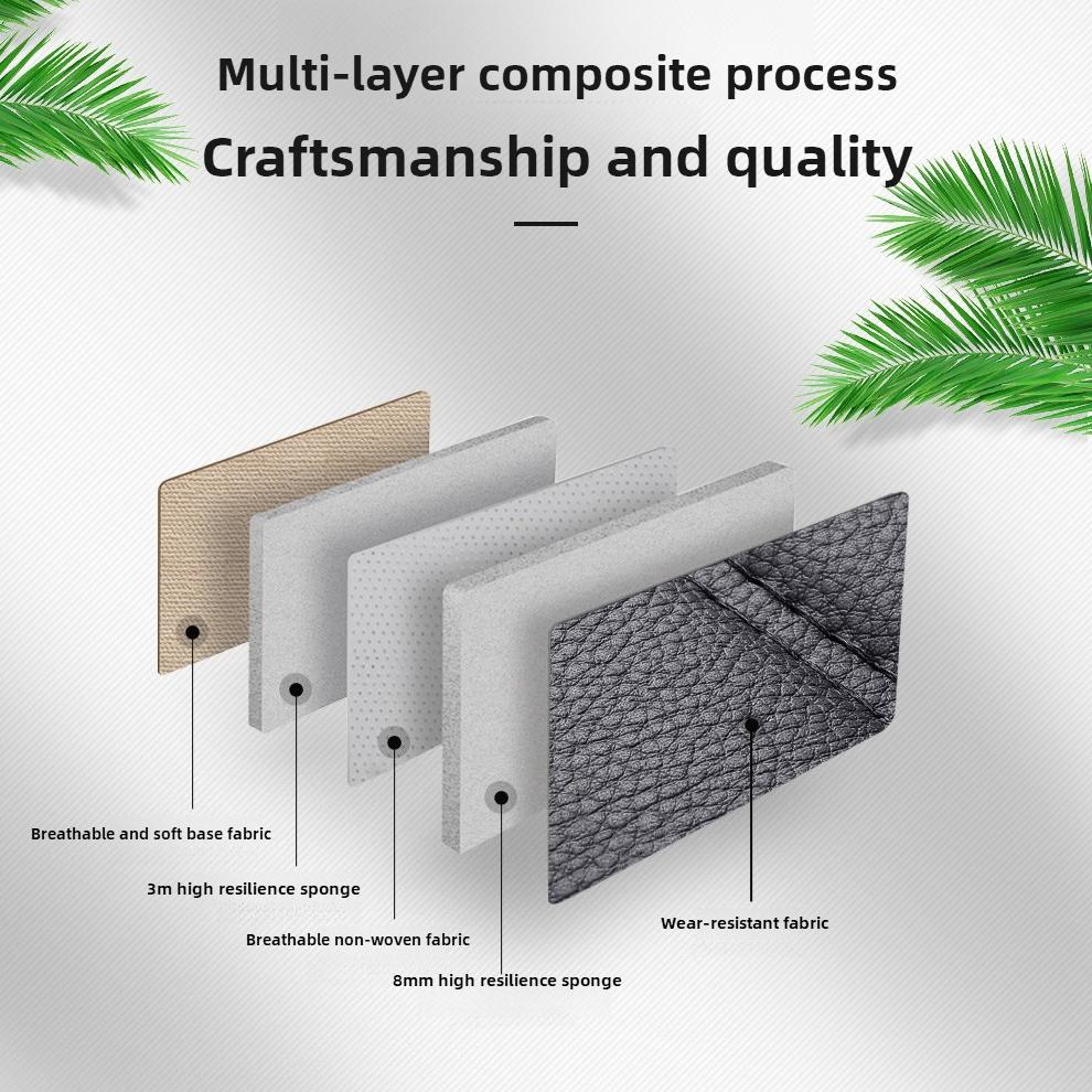 Lyxigt PU-läderöverdrag för bilsätet, 3D-vingar och fast svankstöd - Mjukt, bekvämt och hållbart, lämpligt för de flesta bilar