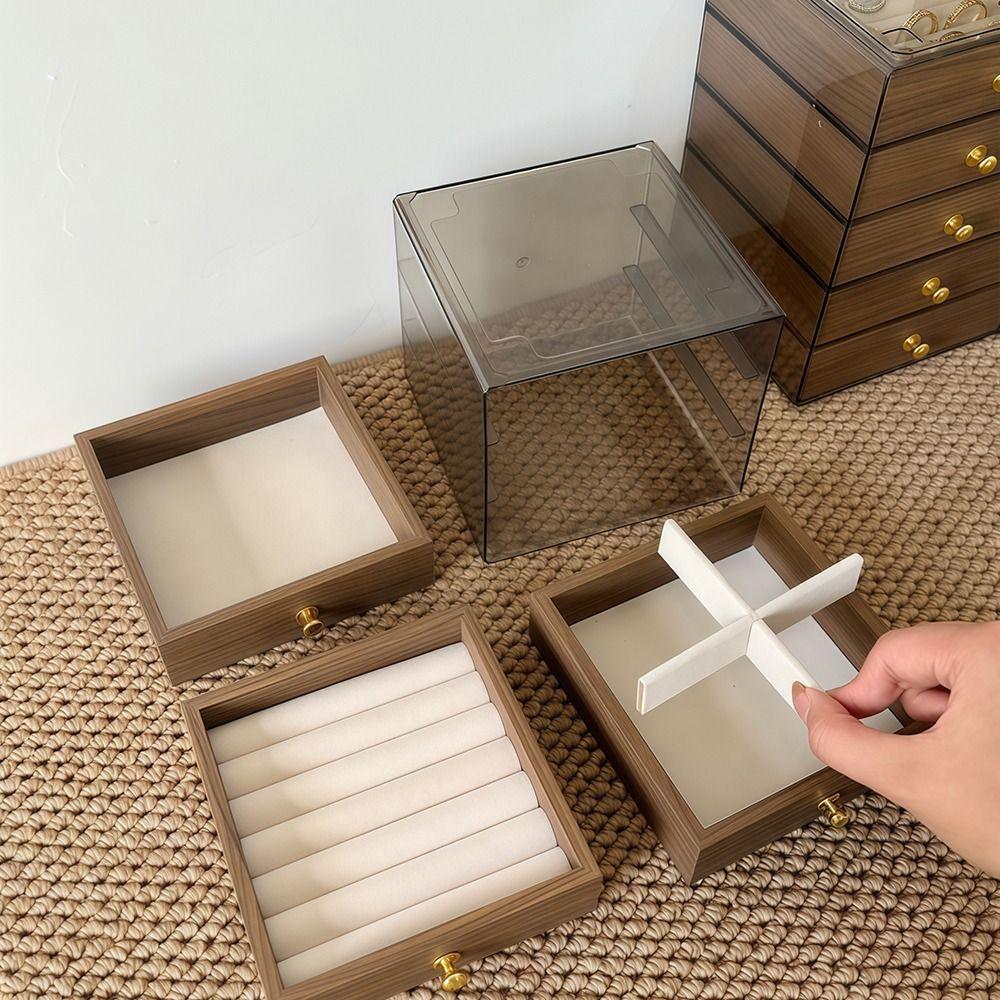 3/5 Layers Jewelry Storage Box Large Capacity Necklace Display Storage Boxes  Makeup Desktop