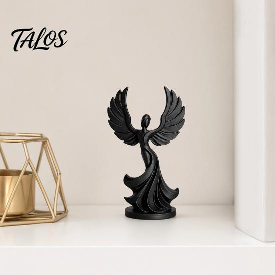 Small Angel Statue 3D Printed Dancing Figurine, Modern Winged Women Statue, Collectible Decorative Sculpture for Living Room, Bedroom, Bookshelf