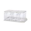 Clear Seasoning Box Storage Container Cruet 3 Compartment Kitchen Spice Pots Apricot