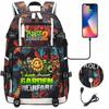 Plant Vs USB Headphones Teenager Student Backpack Casual Travel Daypack for Boys Girls