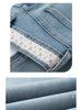 Light Color Rhinestone Lace Flared Jeans - Women's 2025 Retro Style