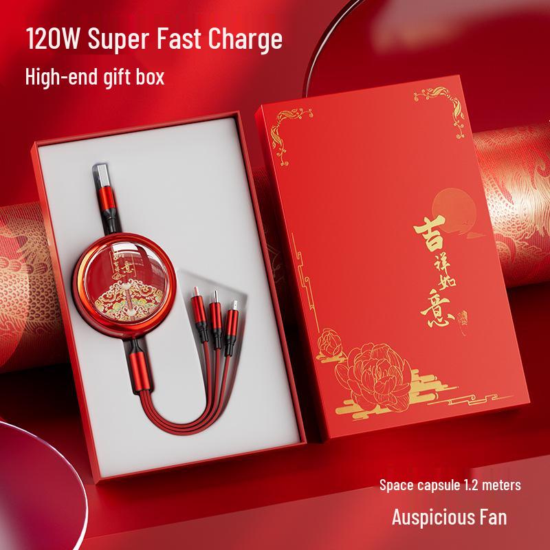 Juran Retractable Multi-Head Fast Charging Cable - 3-in-1 Function