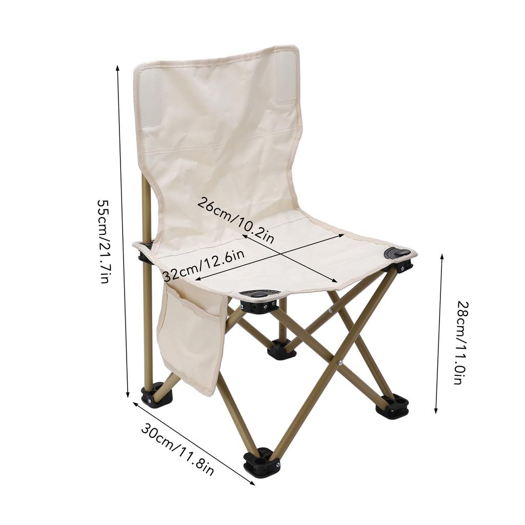 Folding Camping Chair Rust Proof Prevent Slipping Waterproof Portable Outdoor Chair for Fishing Camping Beach