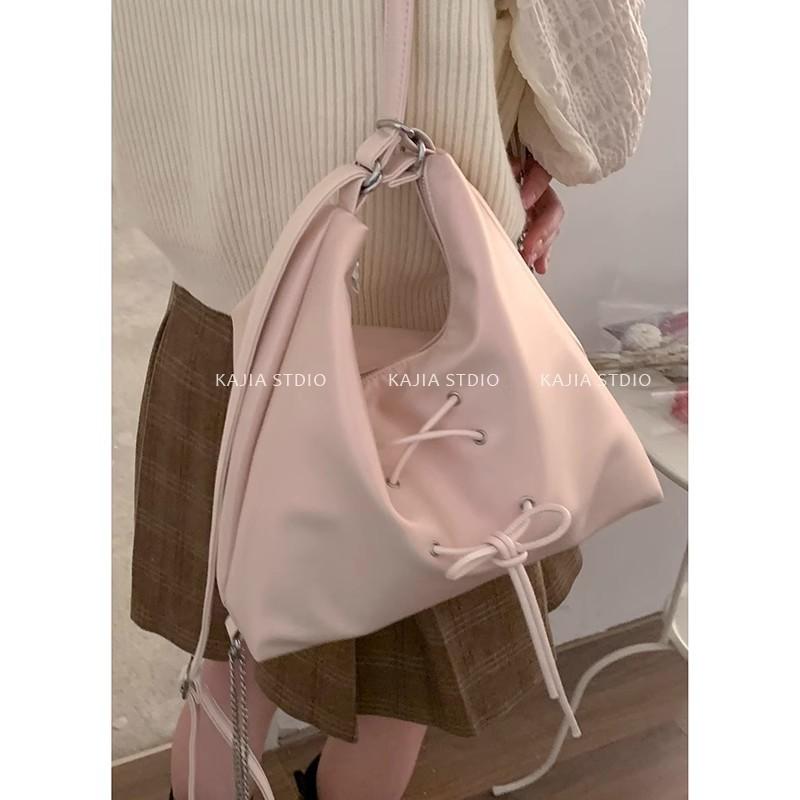 Ballett Schleife Rucksack Tasche Damen Trendige Mode Preppy Stil Rucksack Große Kapazität Tragetasche für Damen