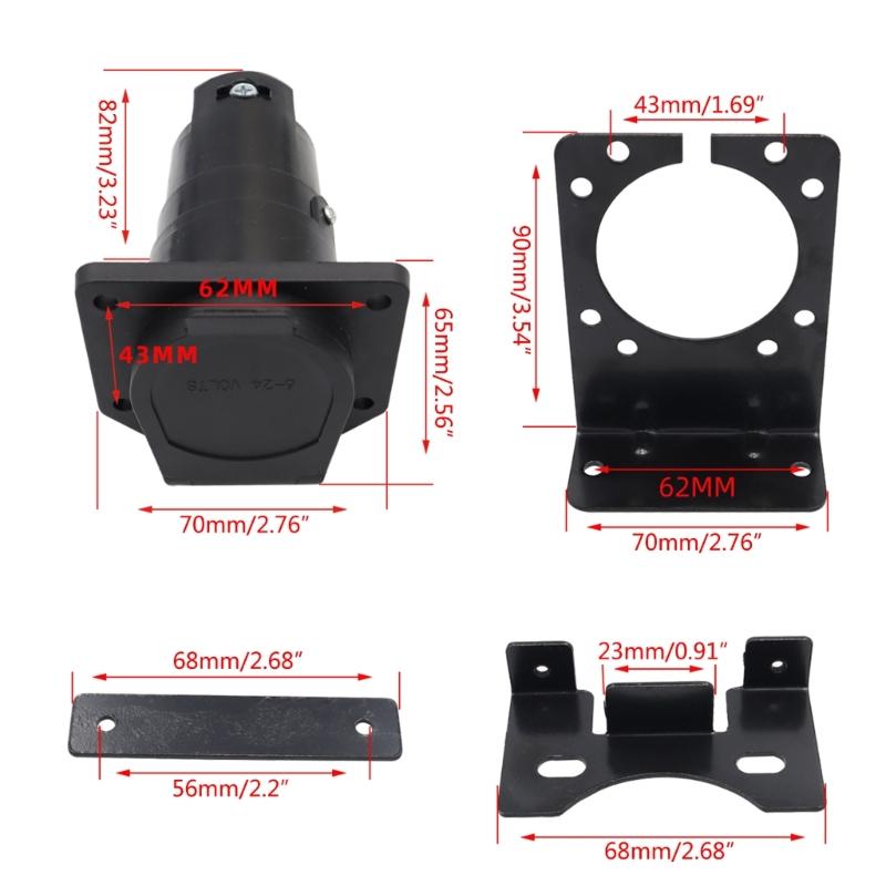 Professional Multi-Tow 4-Way to 7-Way  e & 4-Way Flat Female Trailer Towing Connector Suitable for s & Campers