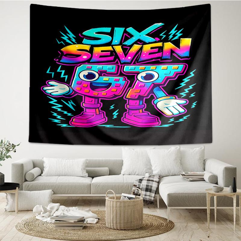 Space Adventure With Six Seven 67 Tapestry Room Decoration Wall Hanging for Living Room Bedroom, Dormitory, Birthday and Christmas Gifts