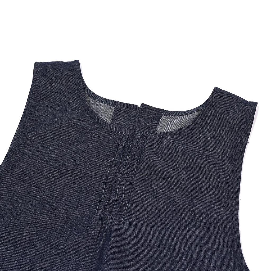 Apron Pin Tuck Apron Dark Blue [Kusuguru Japan] Denim-style K103-88 M-L