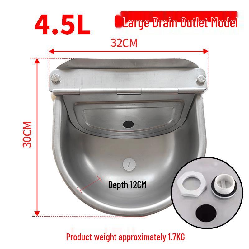 Aplicator Automat din Oțel Inoxidabil pentru Apă pentru Bovine, Cai și Ovine - Adăpător cu Flotor pentru Zootehnie