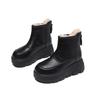 9965 Leather Snow Boots Women's Cotton Shoes Winter Velvet New Retro Short Boots Thick Sole
