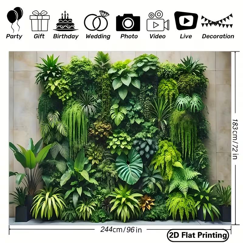 2D Jungle Vertical Foliage Wall Background Cloth Live Stream Portrait Backdrop