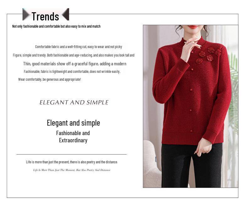 Winter New Style Women's Plus Velvet Knit Pullover - Thick, Warm Outerwear for Moms
