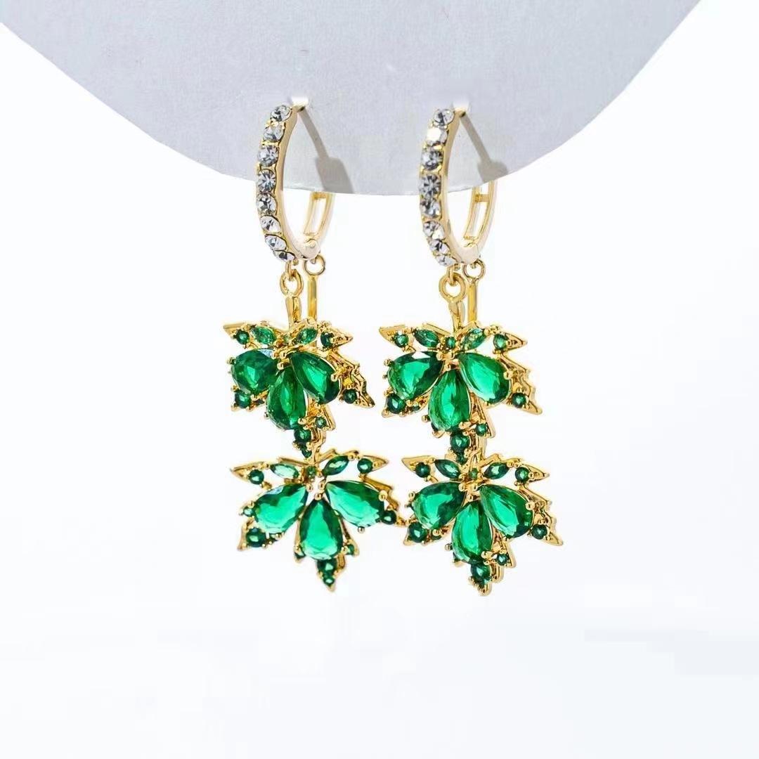 

Женские серьги-подвески, ювелирные изделия из сережек-капель зелёный