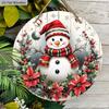 Cartello di Legno di Natale con Adorabile Pupazzo di Neve - Cartello Navidad per Porta d'Ingresso, Decorazione da Appendere a Parete - Decorazione Natalizia Ideale
