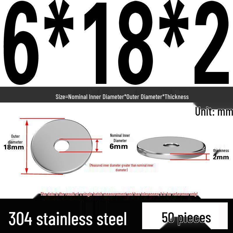 Thickened 304 Stainless Steel Flat Washer Spacer (M2-M36)