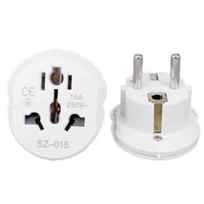 EU Steckeradapter US Stecker zu EU Stecker 16A 250V Reiseadapter Konverter 2 Rund Korea Steckdose Universal Tragbarer Wandsteckdosenadapter