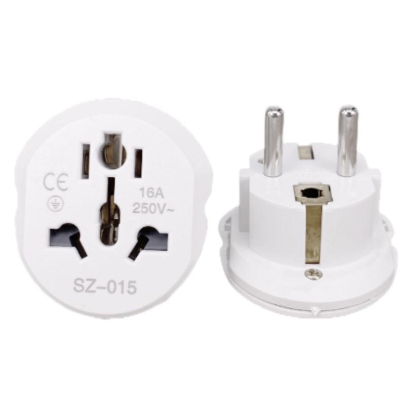 EU Plug Adapter US Plug To EU Plug 16A 250V Travel Adapter Converter 2 Round Korea Socket Universal Portable Wall Socket Adapter