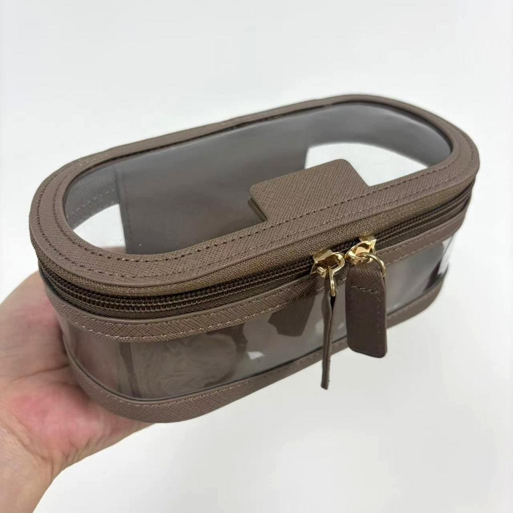 Double-Layer Makeup Bag: Mother-Child Transparent Travel Wash Bag with Wet/Dry Separation